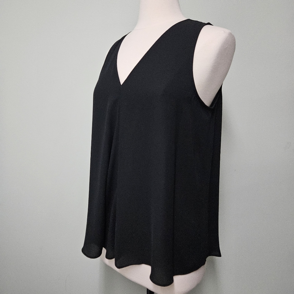 Vince Camuto Black Sheer Tank Sleeveless Top Blouse Medium